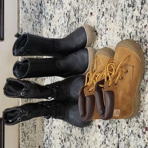 Lot of 3 boots/shoes size 11 toddler boy.